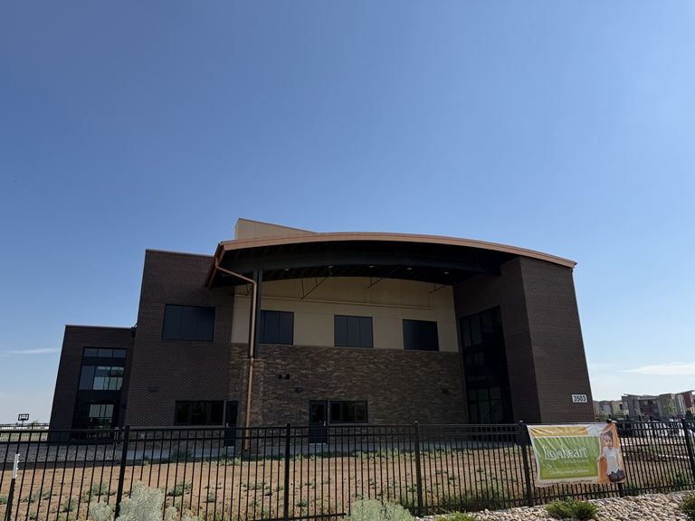 Loveland Nazarene Stillwater Church back curved canopy
